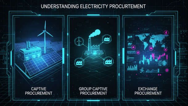 Understanding Electricity Procurement: Captive, Group Captive, and Exchange